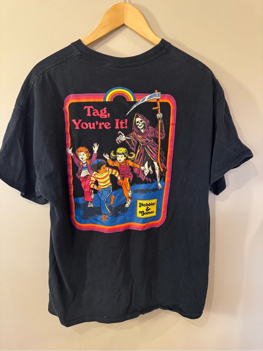 Steven Rhodes “Tag, You're It!” Black Graphic Tee